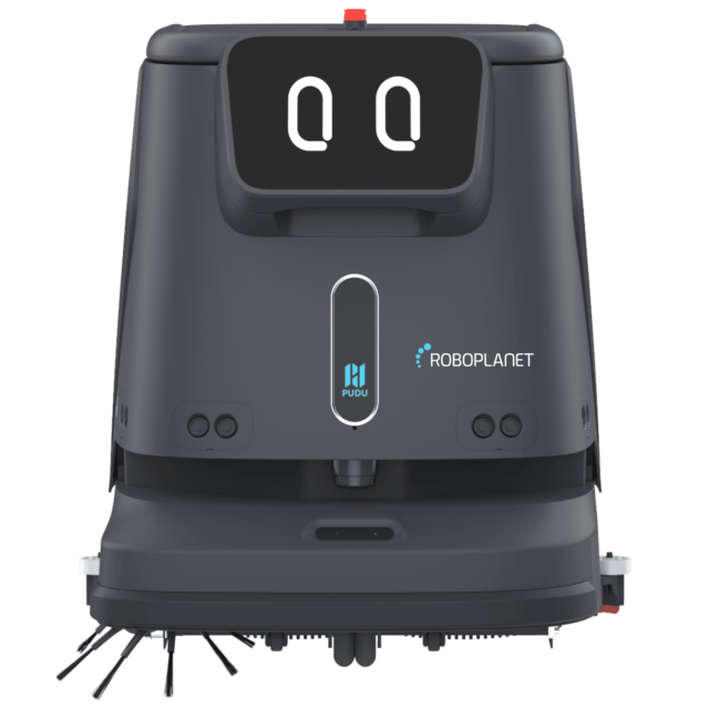 Pudu CC1 von RoboPlanet als Freisteller mit Augen auf dem Screen als quadratisches Bild