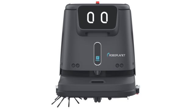 Pudu CC1 von RoboPlanet als Freisteller mit Augen auf dem Screen