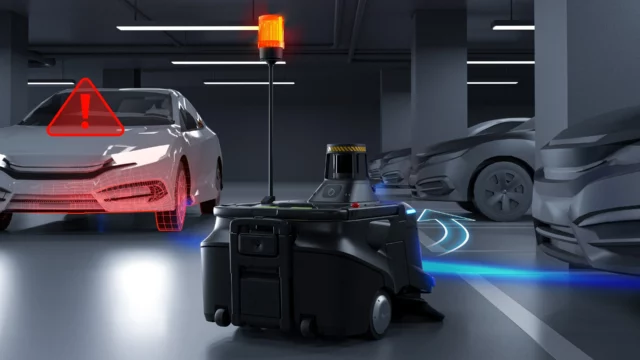 Pudu MT1 Max von RoboPlanet im Parkhaus mit automatischer Hinderniserkennung