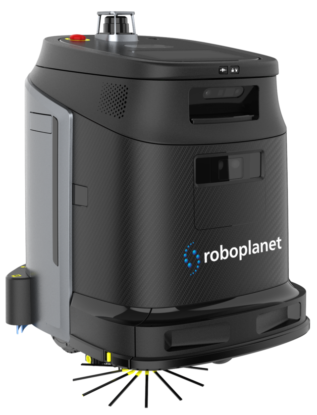 Gausium Phantas von RoboPlanet als Freisteller mit RoboPlanet Logo